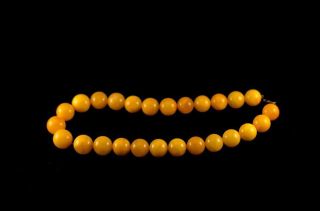 Natural 19mm Old Baltic Vintage Antique Amber Round Beads Necklace 老琥珀