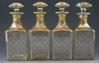 Antique French Tantalus Box w/ Gilt Boulle Inlay Baccarat Crystal Decanters 10