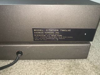 Harman Kardon Citation Twelve Model 12 Vintage Stereo Power Amplifier 8