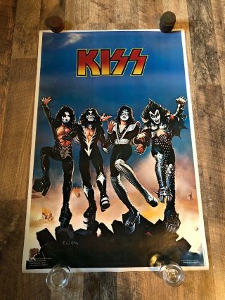 Kiss Vintage 1976 Destroyer Poster Aucoin Rolled No Fold,  Tears,  Or Holes