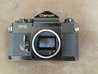 Vintage Black Canon F - 1 SLR 35mm Film Camera w/50mm f/1.  8 FD Lens EXC w/booklet 4
