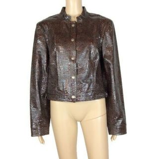 Vintage Yoakum Double D Ranch Leather Button Up Jacket Size Large L