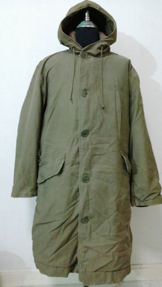 Vintage​ Ww2​ Wwii​ Us​ Navy​ Usn​ Deck​ Long​ Parka​ Alpaca​ Lined Jacket​