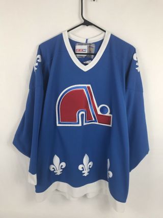 Rare Vtg 90’s Ccm Nhl Quebec Nordiques Hockey Jersey Size Xl