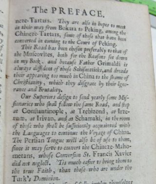 TRAVELS IN EUROPE ASIA AND CHINA/ 1693/ RARE 1st Edition in ENGLISH/ORIG.  LEATHER 10
