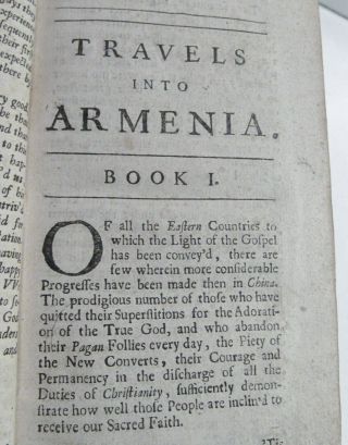 TRAVELS IN EUROPE ASIA AND CHINA/ 1693/ RARE 1st Edition in ENGLISH/ORIG.  LEATHER 12