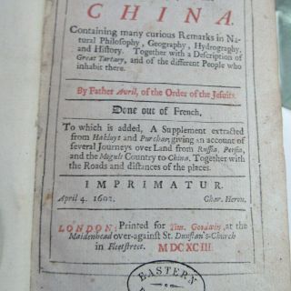 TRAVELS IN EUROPE ASIA AND CHINA/ 1693/ RARE 1st Edition in ENGLISH/ORIG.  LEATHER 6
