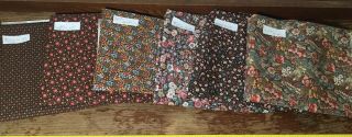 104 Yards Vintage 70s Patterns Mixed Brown Fabrics Sewing Crafts Quilting Cotton 4