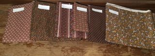 104 Yards Vintage 70s Patterns Mixed Brown Fabrics Sewing Crafts Quilting Cotton 7