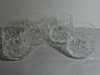 Set 4 Vintage Waterford Irish Crystal Lismore Roly Poly Glass Gothic Mark Euc
