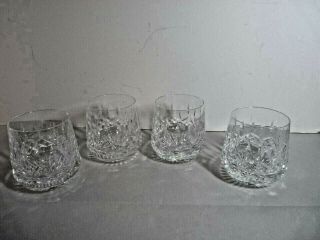 Set 4 Vintage Waterford Irish Crystal Lismore Roly Poly Glass Gothic Mark EUC 5