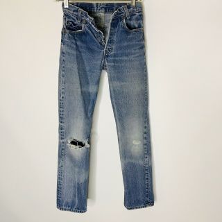 Vintage Levis 701 Jeans Womens 23 X 28 Distressed Usa Rare 80 