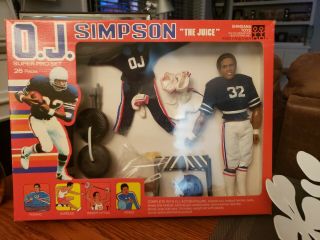 1975 Shindana Vintage Oj Simpson Pro Action Figure/ Box 26pc Set