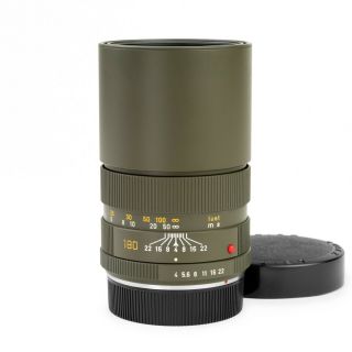 Leica R 180mm F4 Elmar - R Safari Olive Green Edition Rare " Exc,  "