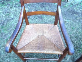 SET OF 6 COLONIAL STYLE RUSH SEAT COUNTRY AMERICANA LADDERBACK ARMCHAIRS 7
