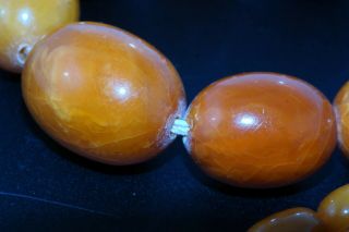 Antique Honey Baltic Amber Olive Shape Bead Graduated 30 