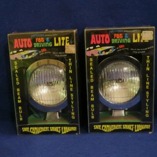 Nos Vintage Pair Pathfinder Fog & Driving Lite Clear Beam Bulb Car / Atv