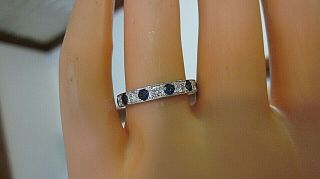 72 Off Quality Estate Antique Sapphire Diamond Eternity Wedding Band Ring 14k