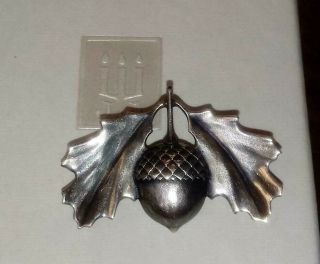 Vintage James Avery Sterling Silver Acorn & Oak Leaves Brooch Pin W/box