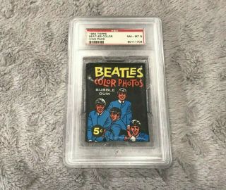 1964 Topps Beatles Color Wax Pack Psa Graded Near 8 Vintage Rare