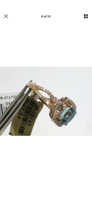 Priced To Sell Rare LeVian Couture Blue Zircon 18 K RG Ring Size 8 6