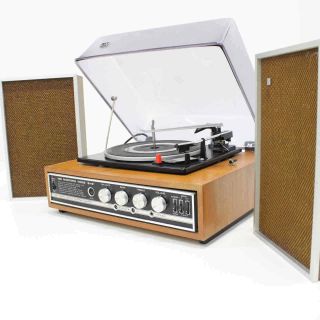 Vintage His Masters Voice HMV 8,  8 Stereo Record Player with Speakers 605 2