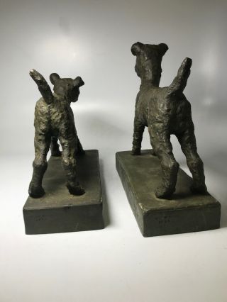 E.  B.  Parsons Kunst Bronze Terrier Dog Art Deco Statue Bookend Sculptures Gorham 6