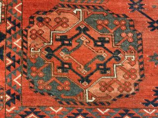 Auth: 19th C Antique Ersari Turkmen Powerful Iconic Tribal Beauty Red 7x10 Nr