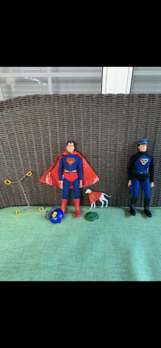 1966 Ideal Captain Action & Superman Dolls Complete Near Vintage Figures