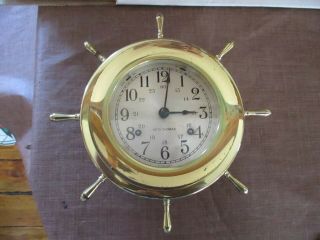 Vintage Seth Thomas Helmsman Ships Bell Clock Made In Usa W /key,  E537 - 001