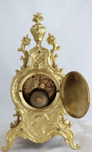Antique Mantle Clock French Stunning C1870 Embossed Pierced Bronze Bell Striking 12