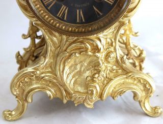 Antique Mantle Clock French Stunning C1870 Embossed Pierced Bronze Bell Striking 8