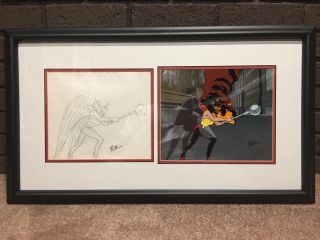 Very Rare Clampett Studio Hawkgirl Cel.  Justice League.  Signed From Bruce Timm