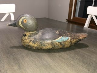 Rare Mason Painted Eye Blue Wing Teal Vintage Factory Duck Decoy Paint