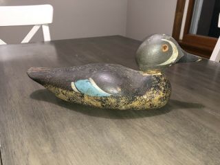 RARE Mason Painted Eye Blue Wing Teal Vintage Factory Duck Decoy Paint 2