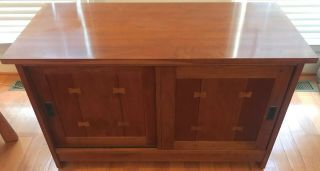 Stickley Butterfly - Style Cabinet With Entertainment Equipment Provisions