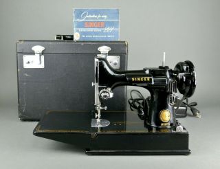 Vintage 1957 Singer 221 Electric Featherweight Sewing Machine & Case