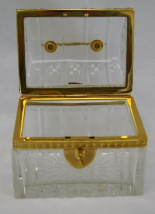 Vintage Lead Crystal Ormolu Casket Jewelry Box Trinket Chest West Germany A9467 2