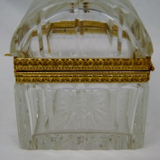 Vintage Lead Crystal Ormolu Casket Jewelry Box Trinket Chest West Germany A9467 5