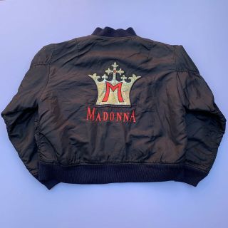 Vtg Madonna Blond Ambition Tour Bomber Jacket Ma - 1 1990 Size L