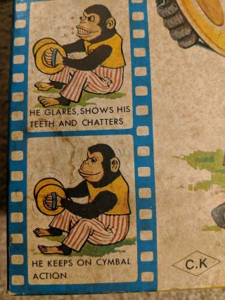 Vintage Musical Jolly Chimp W/box 7061 Daishin Japan Not 7