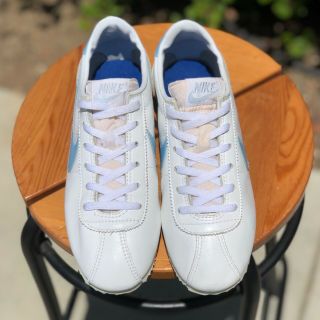 OG 1985 Nike Cortez Vintage UNC White Baby Blue 80 ' s OG Women ' s SZ 6.  5 4