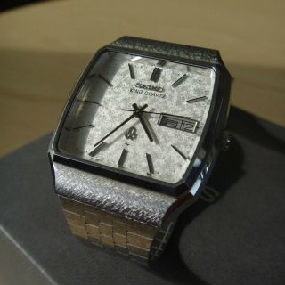 Vintage Seiko 5856 - 5000 King Quartz watch with Kanji day,  bracelet 1978 2