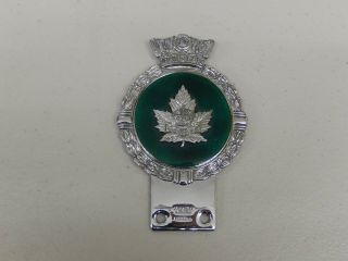 Vintage Chrome Enamel J R Gaunt Canada Car Badge Auto Emblem