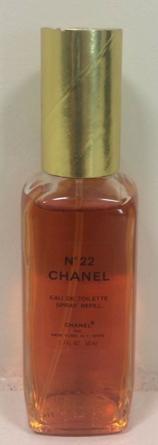 Vintage Chanel No 22 Eau De Toilette Spray Refill 1.  7 Fl Oz Pre Owned