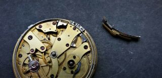 VINTAGE SLIM SWISS MECHANICAL QUARTER REPEATER POCKET WATCH MOVEMENT ONLY 3