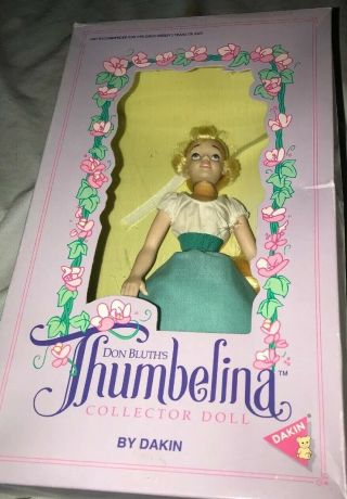 Rare Nrfb Vintage Dakin Don Bluth Thumbelina Collector Doll