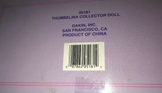 RARE NRFB Vintage Dakin Don Bluth Thumbelina Collector Doll 5