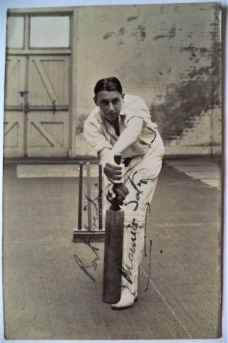 Maurice Tate Sussex & England 1924 - 1935 Vintage Autographed Cricket Postcard