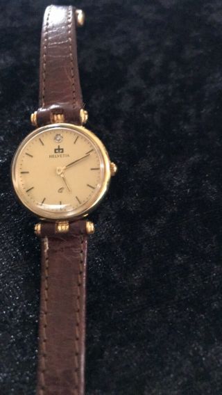 Helvetia Vintage Ladies Hand Winding 14k Diamond Swiss Made Wristwatch From 1960 4
